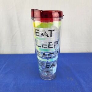 Margaritaville "EAT SLEEP BEACH" ‎ Large 26 oz. Tumbler Travel Cup